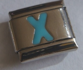 Letter X blauw